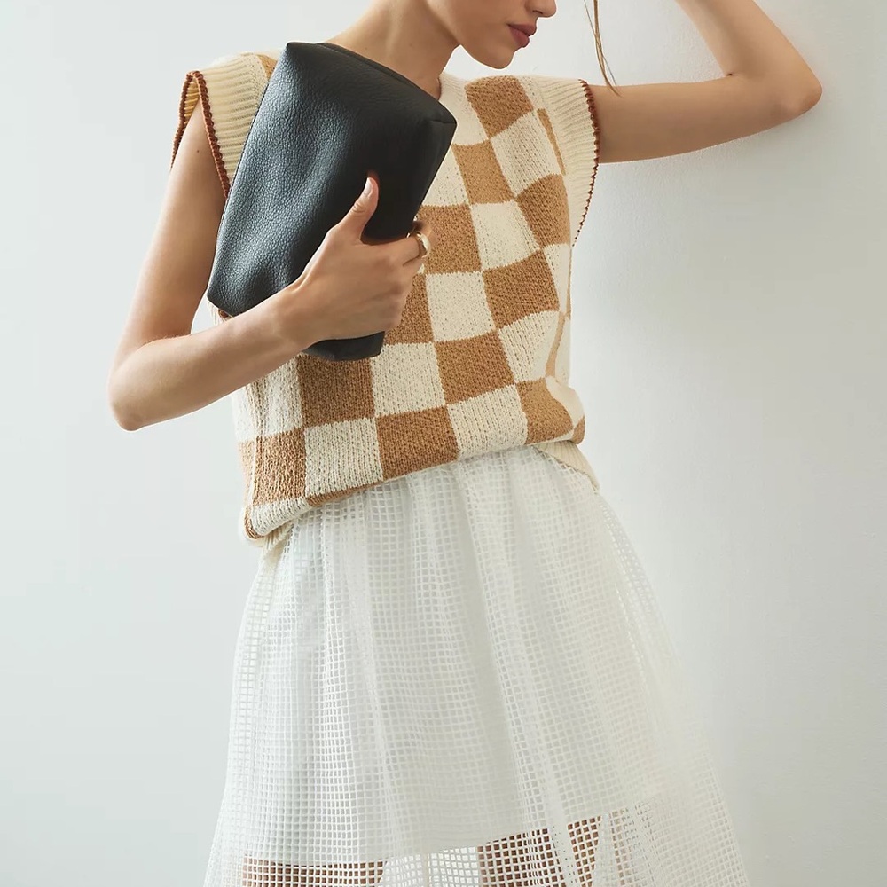 ANTHROPOLOGIE / MAEVE checkered sweater vest